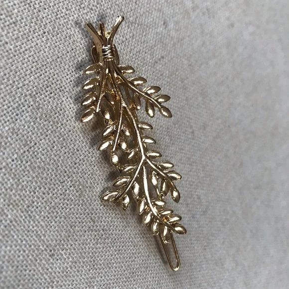 Gold Leaf Hair Barrette NWOT - Picture 5 of 7